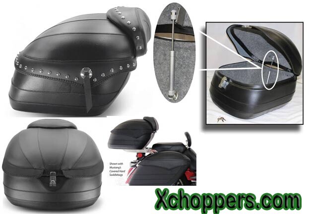 Mustang Covered Hard Trunk w/Passenger Backrest - With Studs Mustang Covered Hard Trunk w/Passenger Backrest - With Studs