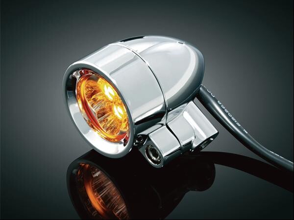 K�ryakyn Super Bright LED AMBER Silver Bullets 5/16 mount - pair