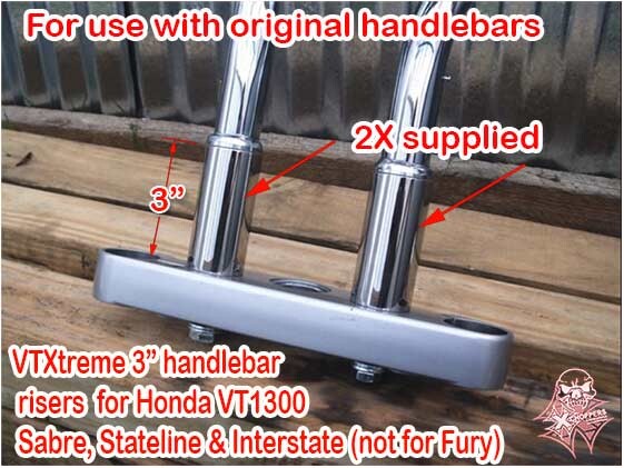 VTXtreme 3" Handlebar Risers - VT1300 Sabre/Stateline/Interstate VTXtreme 3" Handlebar Risers - VT1300 Sabre/Stateline/Interstate