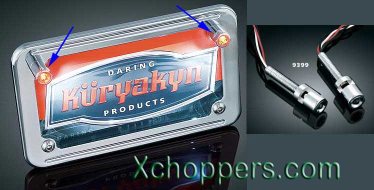 Kuryakyn LED License Plate Bolt Lights - with Red & Clear Lights