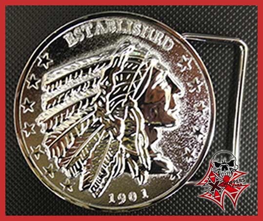 Aeromach "Indian Head" Belt Buckle - Chrome Aeromach "Indian Head" Belt Buckle - Chrome