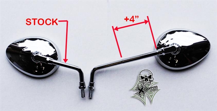 Aeromach 4" Mirror Extensions - Indian Motorcycles Aeromach 4" Mirror Extensions - Indian Motorcycles