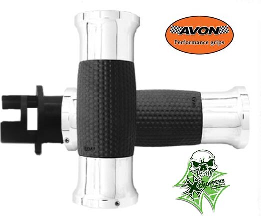 Avon Indian Scout Air GEL Black, Chrome Alloy Grips Avon Indian Scout Air GEL Black, Chrome Alloy Grips