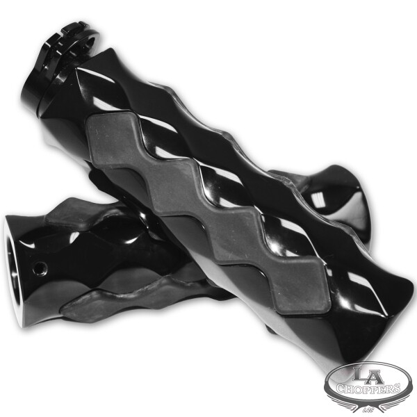 LA Choppers Black Hex Tex Grips W/ Comfort Pads - Honda LA Choppers Black Hex Tex Grips W/ Comfort Pads - Honda