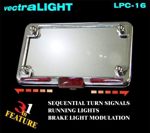 Kisan vectraLight - Chrome Lic. Mount W/ Brake & Turn Lights