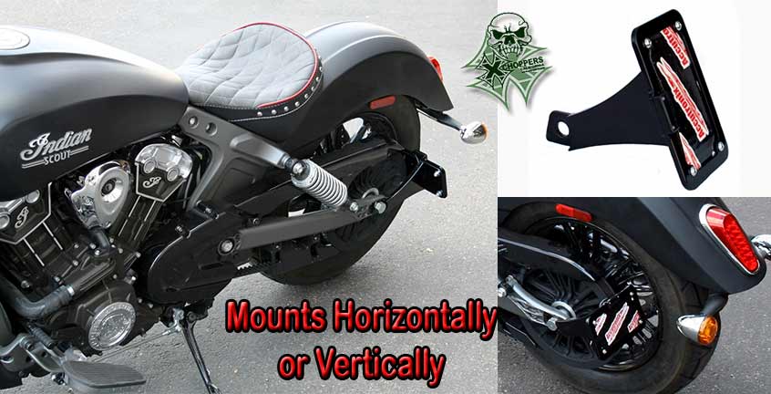 Black Scout Horizontal or Vertical Side Mount License Plate Kit