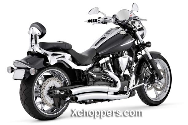 Vance & Hines Big Radius 2-into-2 Chrome Mufflers - '08+ Raider