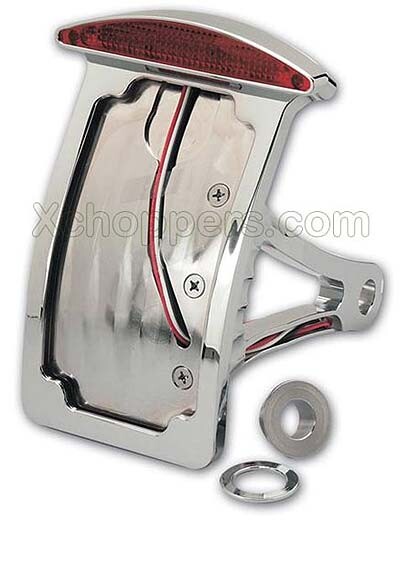 Chromed Billet Curved Sidemount Assy. - Slice LED Taillight