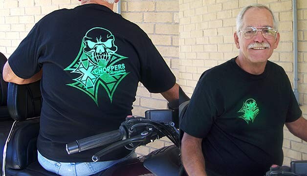<B>Men's Xchoppers Pocket T-Shirt - Black W/Skull</B>