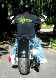 Xchoppers X Sickles 200 Rear Fender with 200 Tire on 5.5" wide wheel