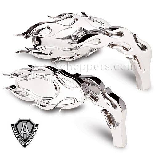 Arlen Ness Flamed, Chrome Mirror L/H (each) Arlen Ness Flamed, Chrome Mirror L/H (each)