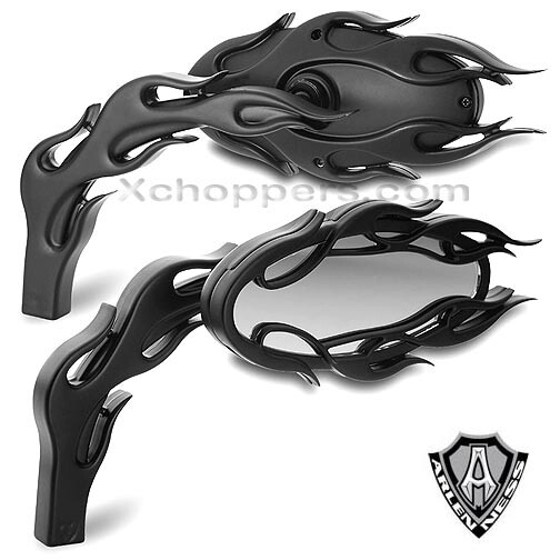 Arlen Ness Flamed, Black Mirror R/H (each) Arlen Ness Flamed, Black Mirror R/H (each)