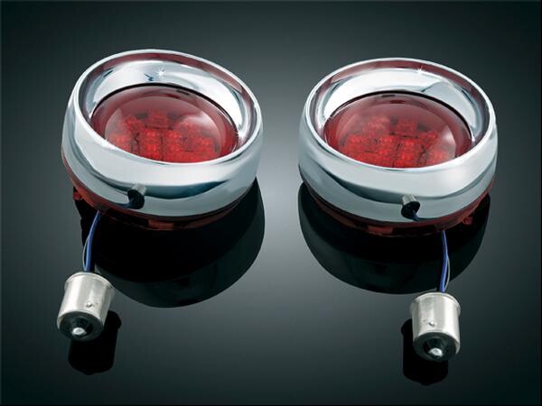 LED Deep Dish Chrome Bezels (Rear) - Honda Cruisers