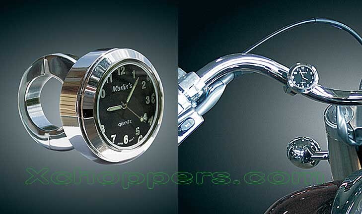 Marlins White Handlebar Mount Clock - Electroluminescent Face ea